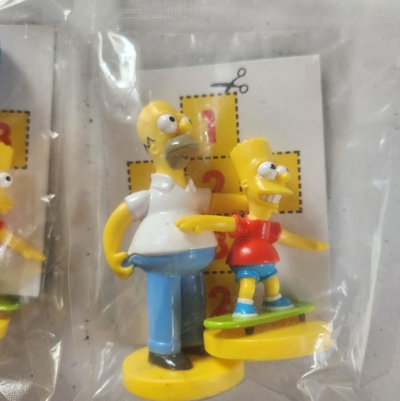 Vintage Simpson's Figures Sealed Kellogg’s Promo Cereal Toys Bart Homer Marge - Picture 2 of 5